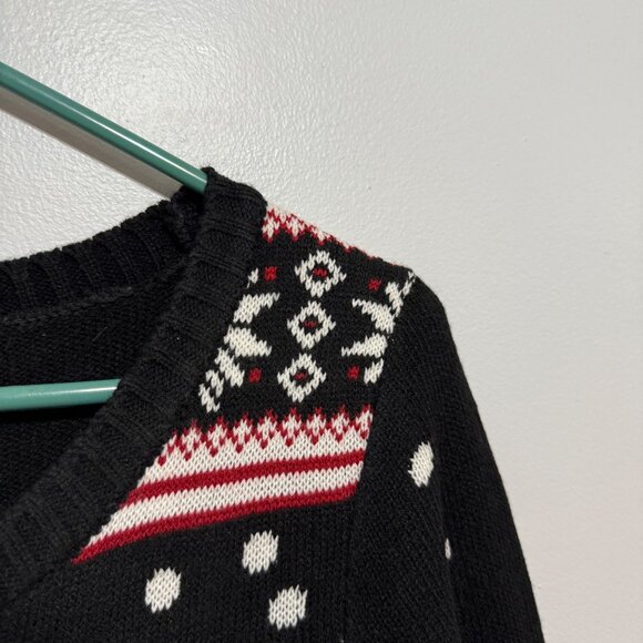 Xhilaration Womens Snowman & Tree Knit Sweater M/M Long Sleeve Christmas - Picture 2 of 7